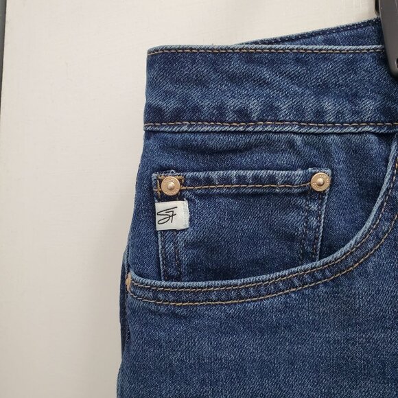 Seven7 90's Straight Jean Women's Dark Wash High‎ Rise Relaxed Denim NWT Size 12 - Picture 2 of 8